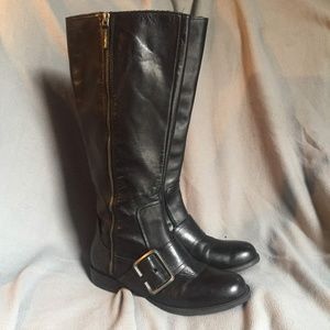 Nine West Callout Leather Riding Boot-7.5 WideCalf